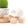 1 PC Metal Wedding Decor Desktop Ornaments Memo Holder Square Wooden Picture Frame Photo Clip