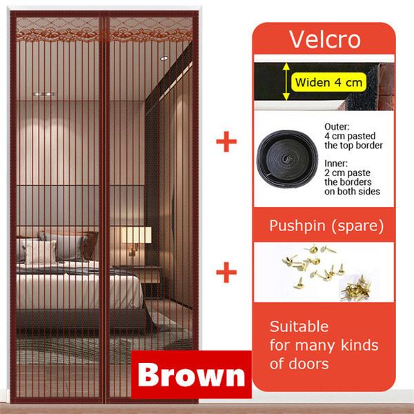 1 Set Summer Door Screen Net Anti Mosquito Insect Fly Bug Curtains Net Automatic Closing Door Screen Kitchen Curtains Magnet Net