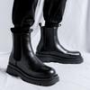 Thick Soled Men's Boots British Gentleman Style Work and Party Black Autumn/Winter Outdoor Hot Selling Leather Shoes