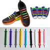 NO.8 12Pcs/1Set Silicone Elastic Shoelaces Without Ties Shoe Laces For Sneakers Young Students Sports Competition Lazy Shoelace