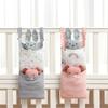 Hanging Baby Bed Storage Bags Cotton Portable Newborn Crib Organizer Toy Diaper Pocket for Crib Bedding Set Nappy Store Bags