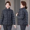 Middle-aged and Elderly Women's Casual Winter Slim Thin Down Cotton-padded Jacket Coat