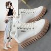 Winter New Korean Plush White Shoes for Female Students High Top Thick Soled Casual Shoes for Women  Zapatillas De Deporte