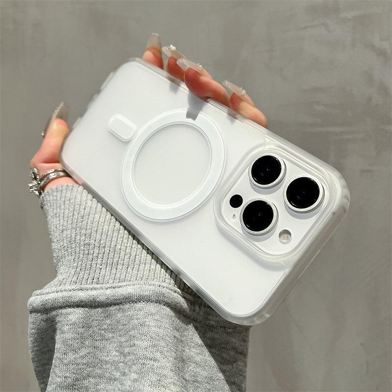 Magnetic Matte Hard PC Translucent Case For iPhone 13 14 15 16 Pro Max For Magsafe Wireless Charge Shockproof Bumper Hard Cover