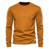 Solid Color Cotton T Shirt Men Casual O-neck Long Sleeved Mens Tshirts Spring Autumn High Quality Basic T-shirt Male