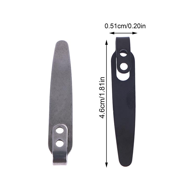 1Set 420 Stainless Steel Material Knife Back Clip With 3Pcs M2.5 Screws Pocket Waist Clamps For Knives Diy Make Accessories