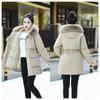 Winter Detachable Parka Jacket for Women Thickened Mid-length Cotton Coat with Removable Inner