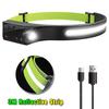 COB LED Sensor Headlamp USB Rechargeable Camping Search Light Built-in Battery Headlight Led Head Torch for Fishing Camping