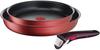 Tefal Набор кастрюль и сковородок со съемными ручками, совместимыми с IH, без содержания вредных веществ, такими как Neo IH Rouge red L38390, набор из 3 предметов,
