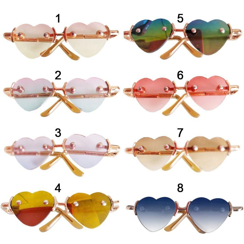 For 1/31/4 BJD Accessories Cute Heart Frame Plush Doll Eyeglasses Glasses Clothes For 10/15cm Dolls