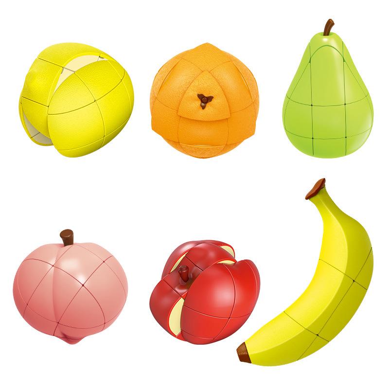 Panxin Fruit Puzzle Cube: Unique Orange, Peach, Pear, Lemon Shapes for Children's Creative Early Learning.