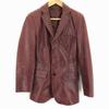 ACDCRAG/Genuine Leather Tailored Jacket/32/Women’s S/Red/Inner Pocket/Side Vent