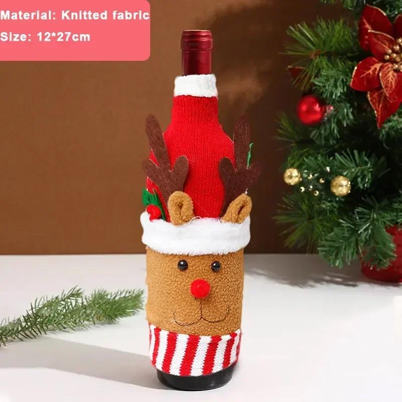 Creative Christmas Wine Bottle Set Snowman Santa Claus Elk Wine Bottles Cover Bags Xmas Party Dinner Table Decor New Year Gifts