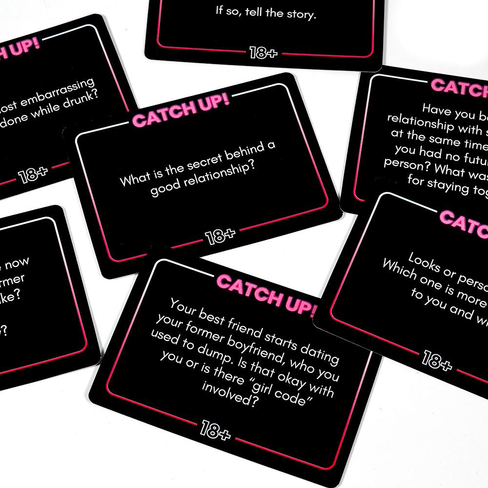 Catch Up! Girls Night 18+ Party Game | Spicy Thought Provoking Conversation Starters for Fun Girls Nights, Bachelorette and Birthday Party