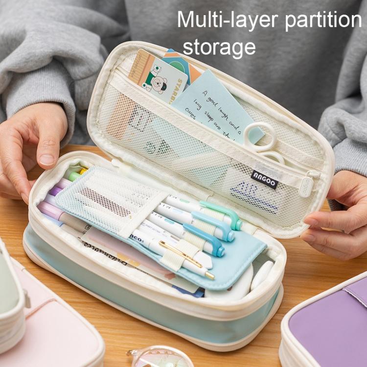 Angoo Макарон Двухслойный Выдвижной Пенал Большой Вместимости Коробка для Канцелярских Принадлежностей