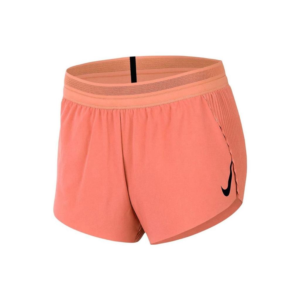 Nike Solid Color Logo Print Elastic Waist Shorts Women Shorts Bright-Orange CJ2366-854