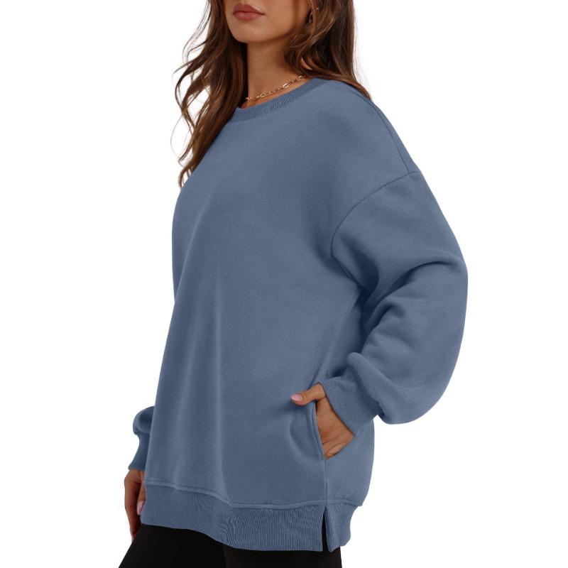 HNXC Women's Fashion Casual Solid Color Print Long Sleeve O-Neck Hoodies & Sweatshirts