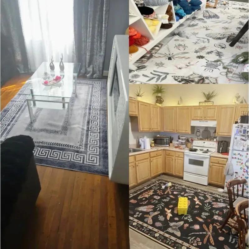 Dollar Design Vintage Rug Gothıc Bohemian Area Living Room Sofa Bedroom Rustic Decor Black Rugs Retro Carpet Home Decoration