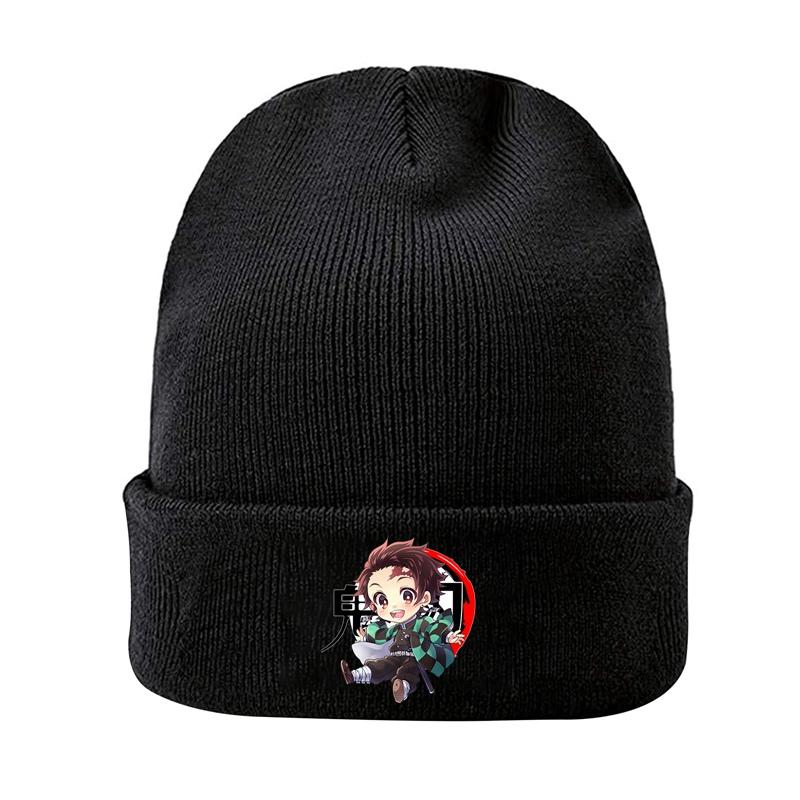 Knit Hat Demon Slayer Kimetsu No Yaiba Anime Winter Warm Beanie Caps Gonpachiro Kamanoko Unisex Women Casual Bonnet