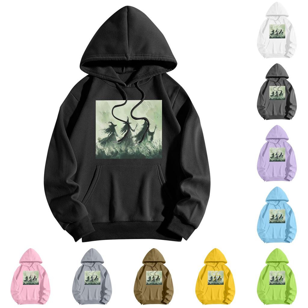 Sweatshirts For Teen Girls Long Sleeve Print Casual Graphic Hoodies Drawstring Pullover Cute Oversized Hoodie