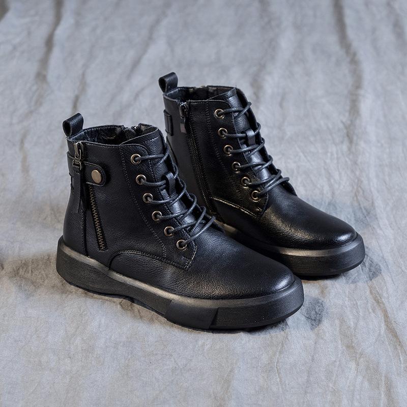 Casual Martin Boots Women's Spring and Autumn Flat Heel Soft-soled Short Boots 2025 New British Style Large Size Versatile Women's Boots