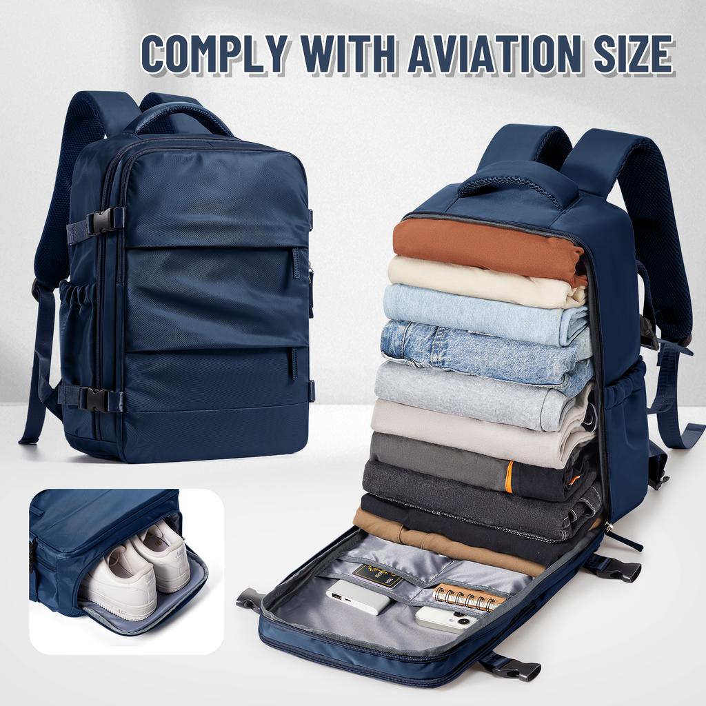 Cabin Backpack 40X30X20 Airplane Travel Backpack Women Men Backpack, Laptop Bag Bookbag Waterproof Shoe Compartment Backpack