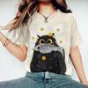 Women's T Shirt Cartoon Cat Pattern Print Summer Casual Short Sleeve Tee Fashion Streetwear Cute Girl Female Oversized Clothing