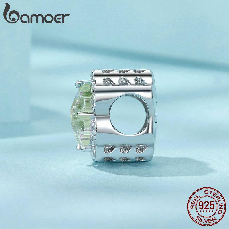Bamoer Шарм-бусина из стерлингового серебра 925 пробы с четырьмя лепестками клевера для женщин, изготовление ювелирных изделий, подвеска из стерлингового серебра 925 пробы для оригинального браслета