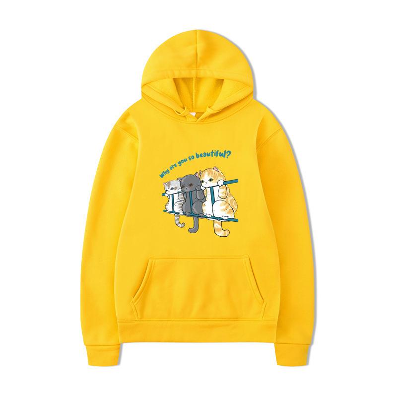 Cat Men Fashion Hoodies Men Women Hooded Sweatshirts Fashion Hip Hop Pullovers Autumn Boys Girls Black Streetwear Hoodie