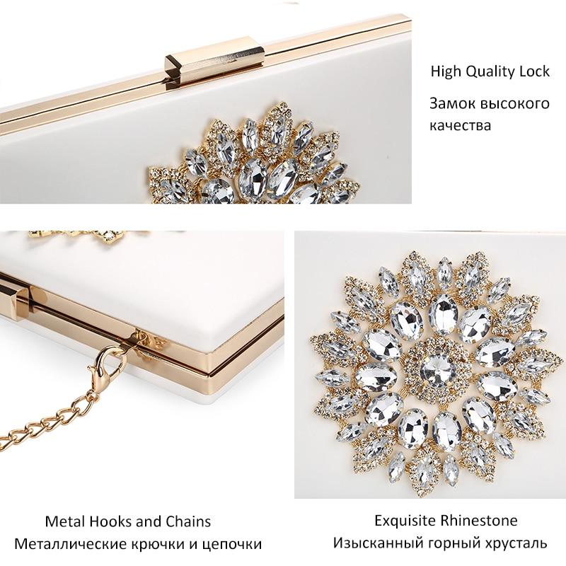 SCIONE White Women Clutch Bag Wedding Clutch Purse Bridal Evening Crystal Bags Luxury Small Crossbody Bags