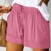 Plus Size Womens Drawstring Casual Pants Elastic Waist Shorts Pocketed Loose Shorts Pants
