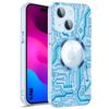 Protective Case - for iPhone - 15 Plus - Blue - Circuit Pattern - Glass Camera Protection
