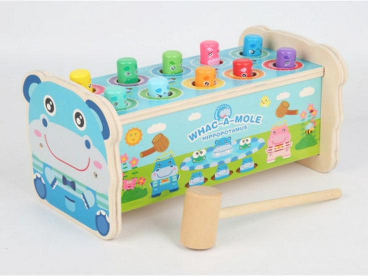 Wooden Baby Hammering Table for Early Education, Ages 6-24 Months