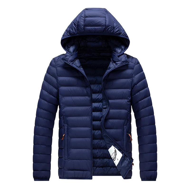Autumn Winter Men's Light Down Jacket Fashion Hooded Short Large Ultra-thin Lightweight Youth Slim Coat Down Jackets