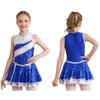 Kids School Performance Dance Suit Girls Cheerleading Cosplay Costume Sport Meeting Gymnastic Sequin A-line Dress