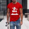 Мужская футболка с рисунком оленя Санта-Клауса, рождественская, с 3D-принтом, летняя, повседневная, свободного кроя, с круглым вырезом и коротким рукавом