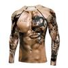 Plus Size Mens T Shirts Long Sleeve Muscle Tattoo Sportswear Rashguard Fitness Gym Tops Tees