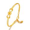 Bow Gold Bracelet Plated with 3D Gold Jewelry Women's Korean Fashion Sand Gold Euro Bracelet