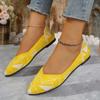 2024 Hot Sale Ladies Shoes Spring Slip On Women's Flats Pointed Toe Mixed Colors Cloth Breathable Shallow Mouth Flat Low Heels