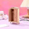 House Wardrobe 1:12 Simulation Miniature Furniture Wooden Vintage Wardrobe Toy House Decoration Accessory