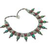 Natural Tibetan Turquoise, Coral 925 Sterling Silver Jewelry Necklace 18" D4D89