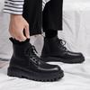 Martin Boots Men's Shoes Autumn High-top British Style Men's Leather Shoes Black Locomotive Leather Boots Waterproof Boots Men's