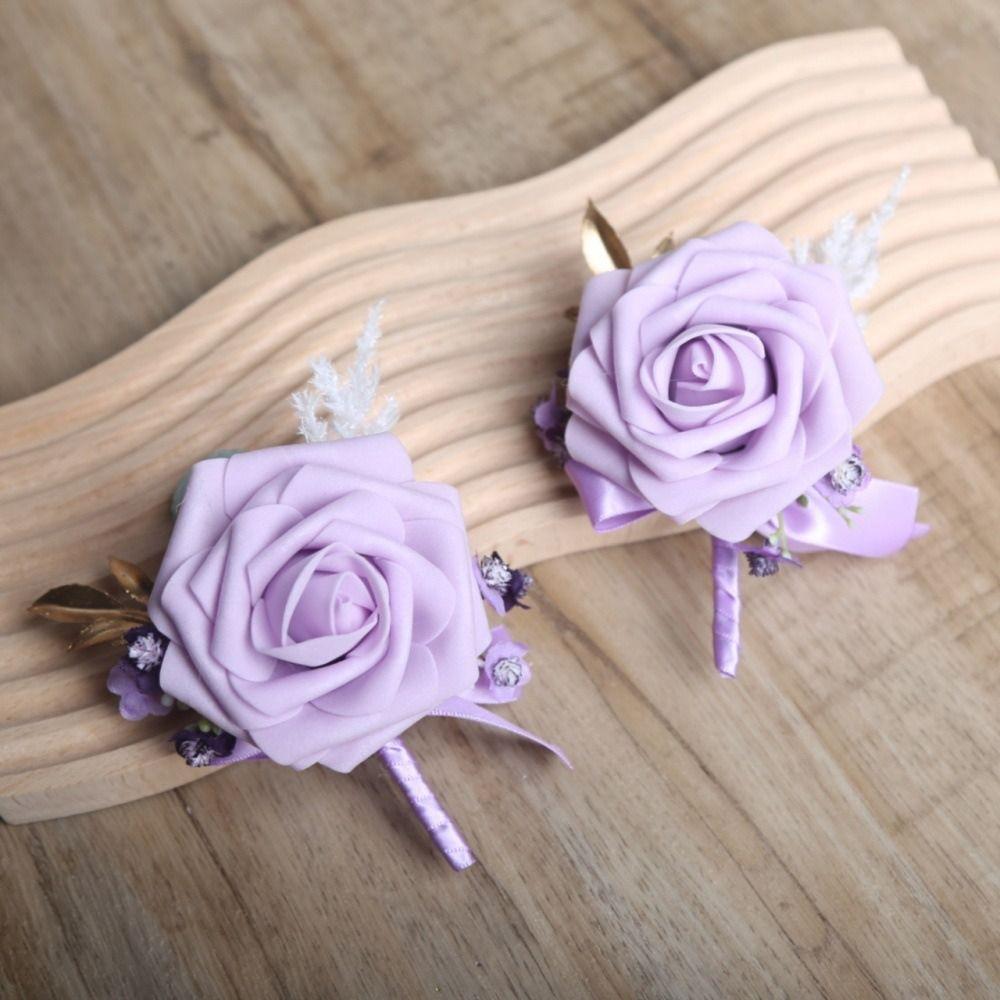 Simple Groom Rose Boutonniere Delicate Wedding Accessories Wedding Suit Corsage Western
