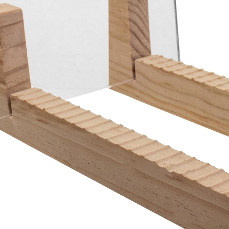 Vinyl Record Storage Holder Large Capacity Display Stand with Clear Acrylic Ends Modern Solid Wooen for LP Album Deskop