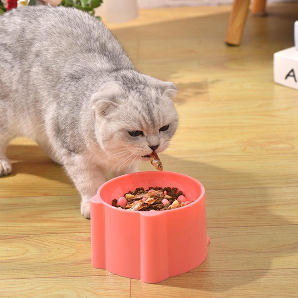 ABS Elevated Cat Slow Feeder Bowl Slow Eating Cat Puzzle Feeders Tilted Raised Anti Vomiting Cat Feeding Bowls For Home Pet