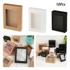 10Pcs DIY Vintage Color Kraft Paper Gift Box Package with Clear PVC Window Display Package Box