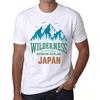 Men’s Vintage Tee Shirt Graphic T Shirt Wilderness Japan White