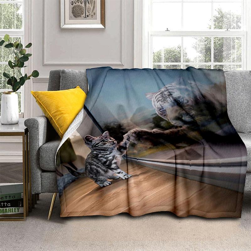 Большой чехол для дивана-кровати с 3D принтом тигра, мягкое и волосатое одеяло, плед, мягкие теплые фланелевые одеяла, подарок для фанатов