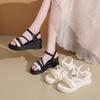 Fairy Wind Sandals Female 2025 Summer New Wear Muffin Platform Shoes with Skirt Soft-soled Beach Shoes