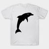 T Shirt Women Dolphin Black Silhouette Animal Pet Cool Style Harajuku Print Kawaii Tshirt Summer Short Sleeve Female T-Shirt Top Tee